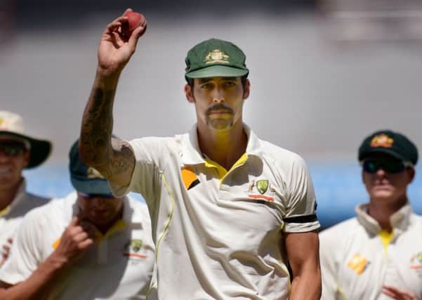 Australia's Mitchell Johnson leaves the field after taking seven wickets during day three of the Second Test Match at the Adelaide Oval, Adelaide, Australia. (Picture: Anthony Devlin/PA Wire).