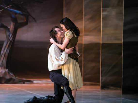 Martha Leebolt as Cathy and Tobias Batley as Heathcliff in Wuthering Heights.