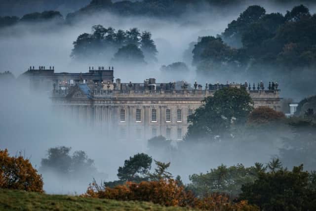 Chatsworth House on a misty autumn morning. PIC: Villager Jim