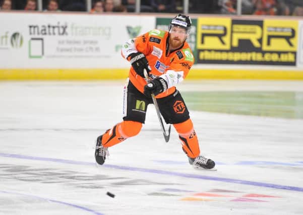 STAY-AT-HOME DEFENCEMAN: Sheffield Steelers' Zach Fitzgerald -will miss both his club's games this weekend. Picture: Dean Woolley.