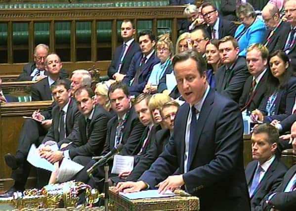 Prime Minister David Cameron makes a statement to MPs in the House of Commons, London where he announced his government's Strategic Defence and Security Review.  Pic:: PA Wire