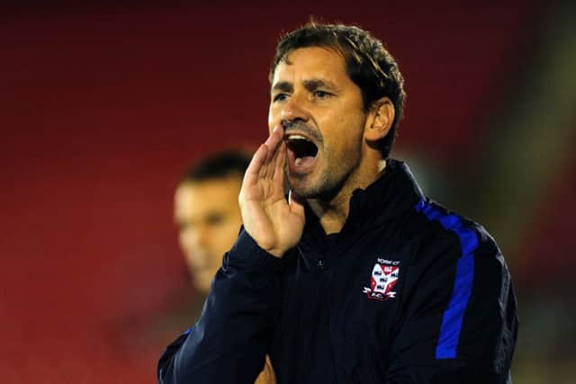 Johnstone's Paint Trophy. Area Quarter-Finals.	Barnsley FC v York City.York manager Jackie McNamara.10th November 2015.Picture : Jonathan Gawthorpe