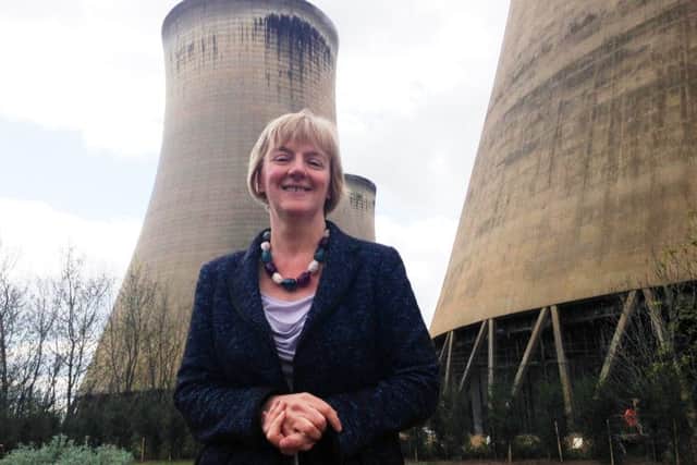 Euro MP Linda McAvan at Drax Power Station.