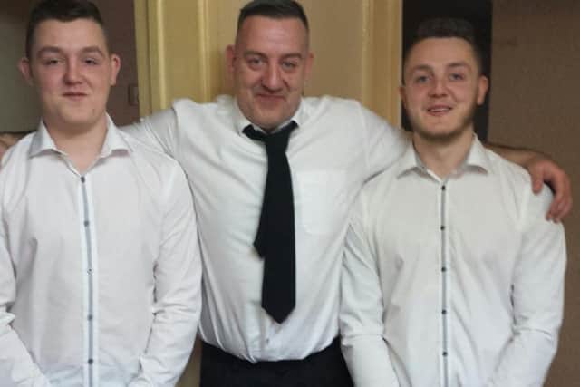 Dave Batchelor with sons Brandon (left) and Jordan (right)