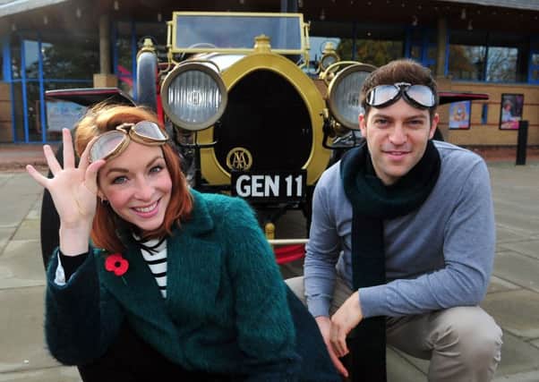 Actors Amy Griffiths and Jon Robyns with Chitty Chitty Bang Bang. Picture: Tony Johnson