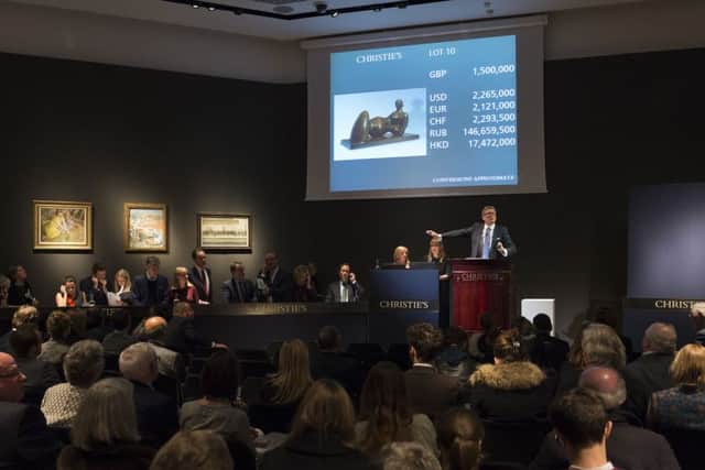 The moment a Henry Moore sculpture is sold for £1,500.000
