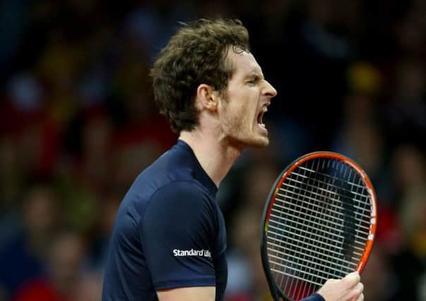 Great Britain's Andy Murray celebrates victory against Belgium's Ruben Bemelmans (Picture: Andrew Milligan/PA Wire).
