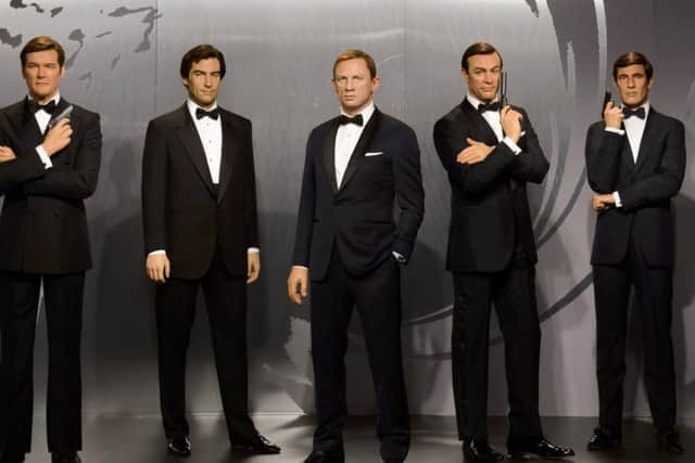 Roger Moore, Timothy Dalton, Daniel Craig, Sean Connery, George Lazenby and Pierce Brosnan who appear at Madame Tussauds London
