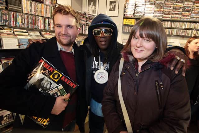 Hip Hop giants Public Enemy meet fans at the Record Collector at Broomhill before the played the Arena