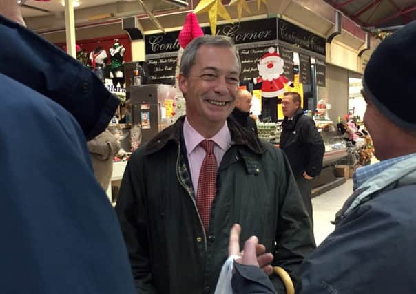 Nigel Farage campaigning in Oldham