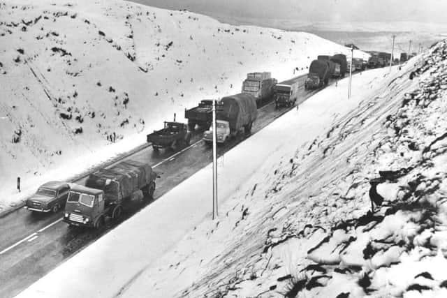Snow on the 

A62 Huddersfield to Manchester Road at Standedge, in November 1959