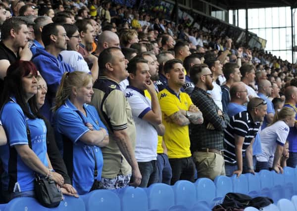 Leeds United fans in the South Stand.