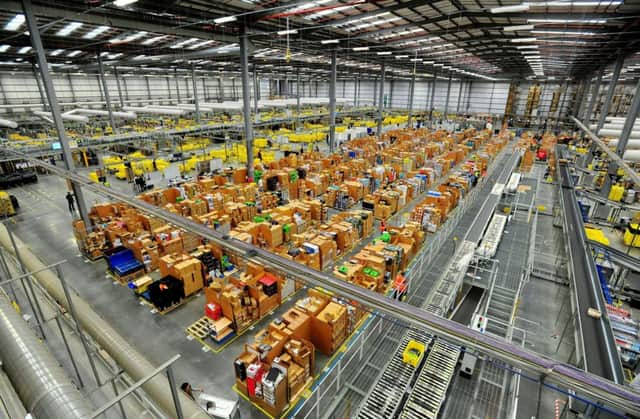 The warehouse at the Amazon fulfillment centre