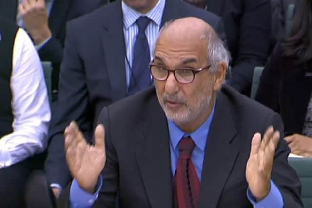 The chairman of trustees at the collapsed charity Kids Company, Alan Yentob, gives evidence to the House Commons Public Administration Committee