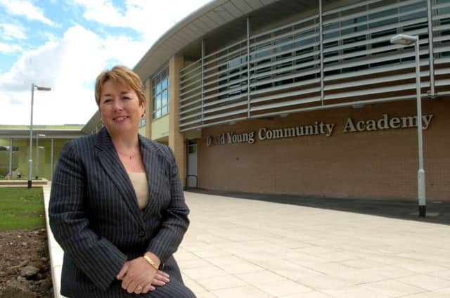 Ros McMullen outside David Young Community Academy in Leeds.