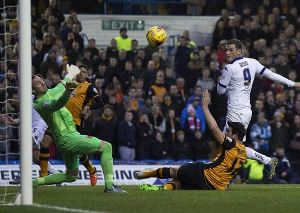 Leeds 
United's Chris Wood gives his side the lead against Hull City (Picture: Jonathan Gawthorpe).