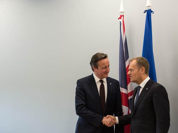 British Prime Minister David Cameron and Donald Tusk, President of the European Council.