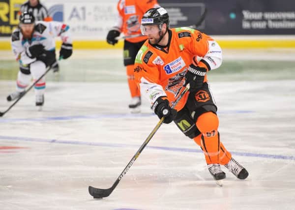 TRIPLE WHAMMY: Sheffield Steelers' Colton Fretter grabbed a hatr-trick in Wednesday night's 6-1 win over Edinburgh Capitals. Picture: Dean Woolley.