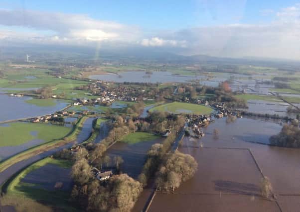 Flooding in St Michaels on Wyre as seen from above. Photo: Lancashire Fire and Rescue.