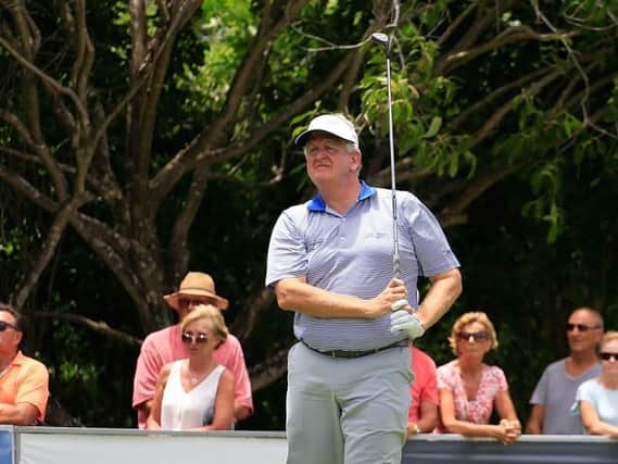 Colin Montgomerie had a hole in one at the 17th hole at Constance Belle Mare Plage, in Mauritius (Picture: Getty Images).