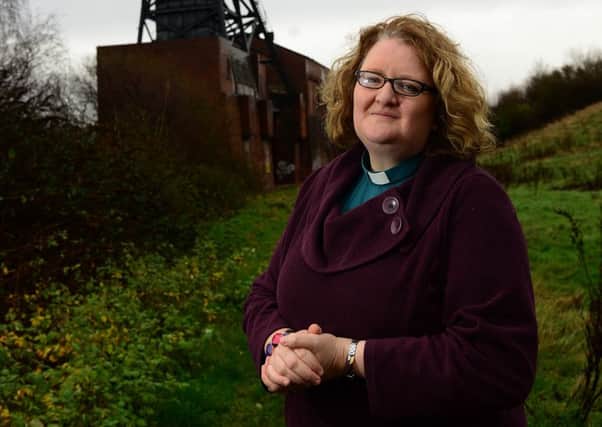 The Rev Fiona Kouble, of Christ Church Ardsley, at Barnsley Main Colliery. The pit sits on the site of the former Oaks Colliery, the scene of worst mining disaster in English history which killed over 380 miners and rescuers in Dec 1866.