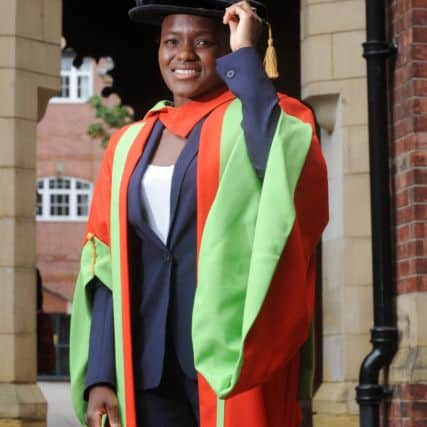 Olympic Boxing Gold Medalist Nicola Adams received her Honorary Doctor of Laws, at Leeds University. Picture by Simon Hulme