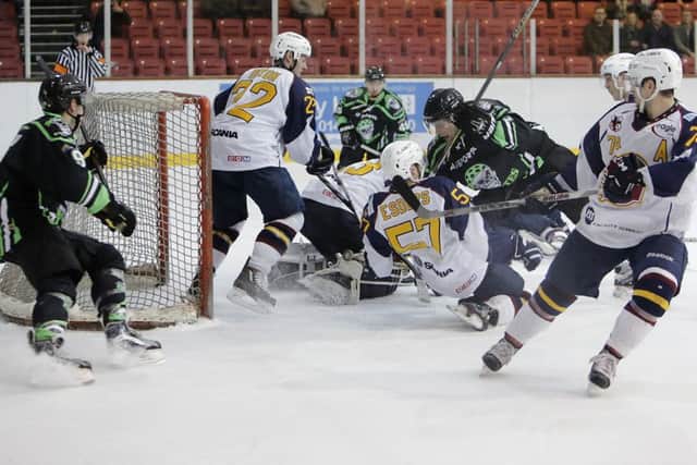 Guildford bear down on the Hull Pirates. Picture: Arthur Foster.