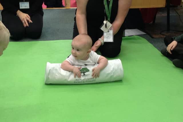 The Roots of Empathy programme at Green Top Primary, Doncaster. Baby Reuban, who visits Year 4 pupils.