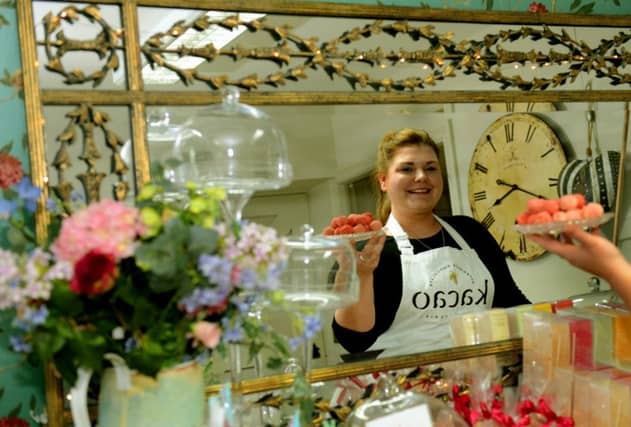 Kelsey Anderson with some of her handmade truffles