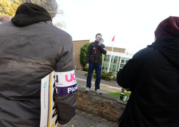 Protests over funding have taken place outside colleges in recent weeks.
