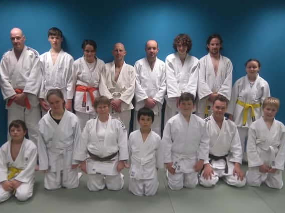Members of the Scarborough Ippon Judo Club line up before a grading