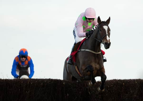 Vautour, ridden by Ruby Walsh, jumps during the first circuit before going on to win The Stella Artois 1965 Chase during the November Racing Weekend at Ascot.