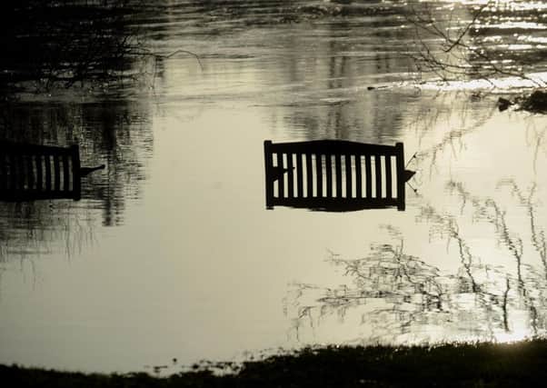 Benches submerged in the River Ure at Boroughbridge.  Pic: Simon Hulme
