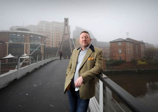 Geoff Shepherd pictured on Centenary Bridge, Leeds