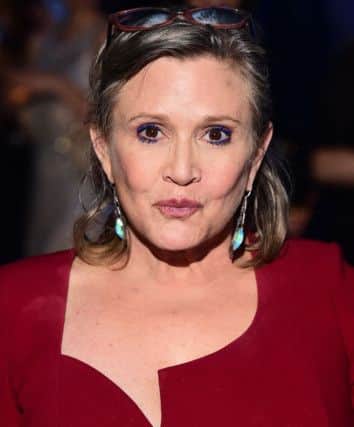 Carrie Fisher attending the premiere after party.