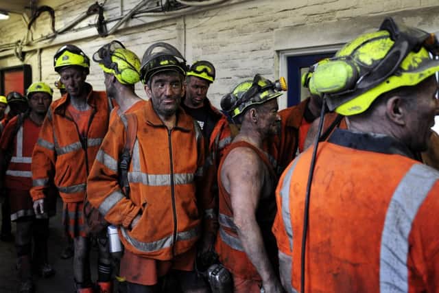 The last shift finishes on the final day of production at Kellingley colliery, the UK's last remaining deep coal mine