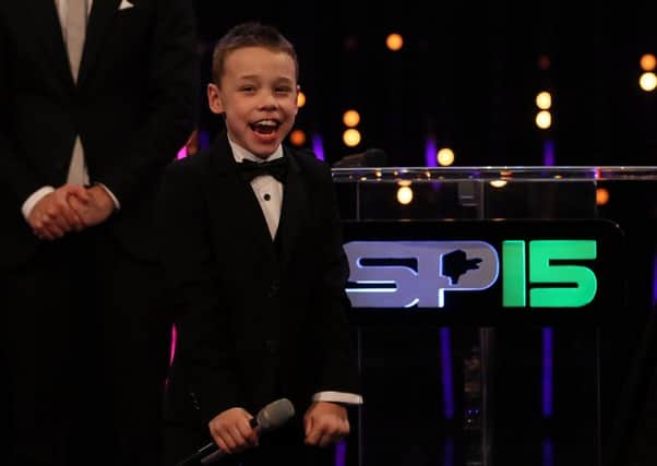 Winner of the Helen Rollason Award, Bailey Matthews during Sports Personality of the Year 2015 at the SSE Arena, Belfast.  (Picture: Niall Carson/PA Wire)