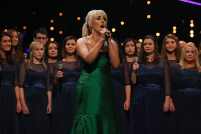 Lizzie Jones sings during Sports Personality of the Year 2015 at the SSE Arena, Belfast. (Picture: Niall Carson/PA Wire)