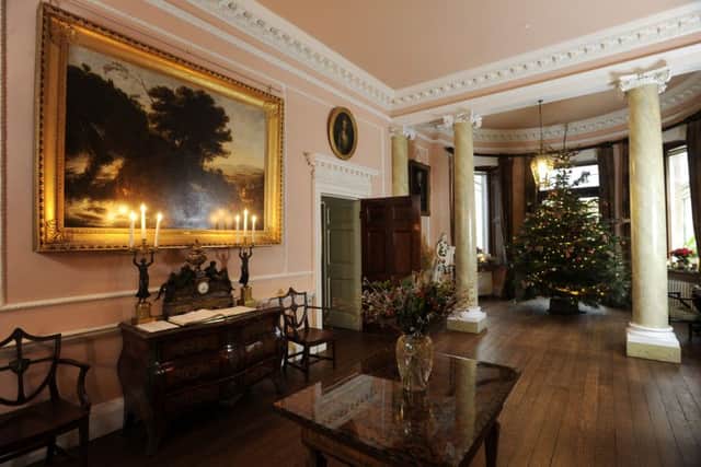 The Christmas decorations are traditional with lots of festive greenery.