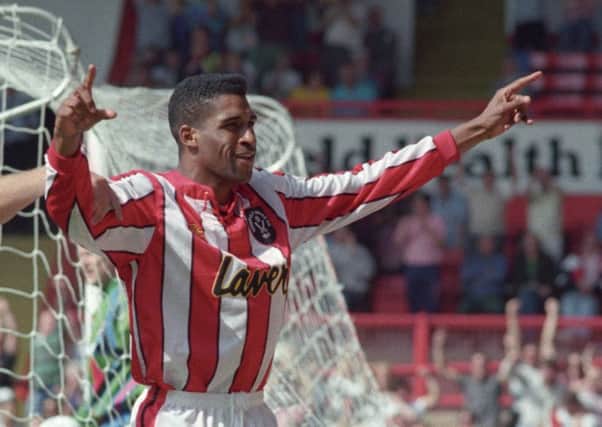 Brian Deane got the winner for Sheffield United against Nottingham Forest on this day in 1990, their first win in Division One  then the top tier of English football  at the 17th attempt (Picture: Chris Lawton).