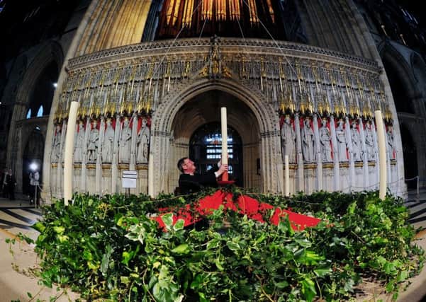 The Advent wreath at York Minster.