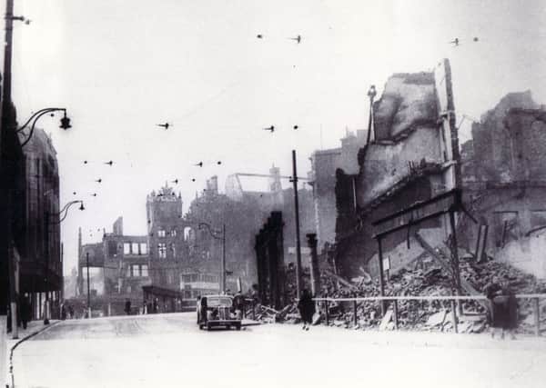 The scene of devastation in Sheffield 75 years ago.