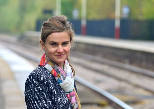 Jo Cox at the Batley Train Station. (D532H441)