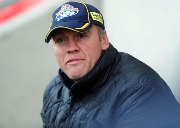 29th April 2012. Challenge Cup Fifth Round.
Salford City Reds v Leeds Rhinos.
Rhinos head coach Brian McDermot.