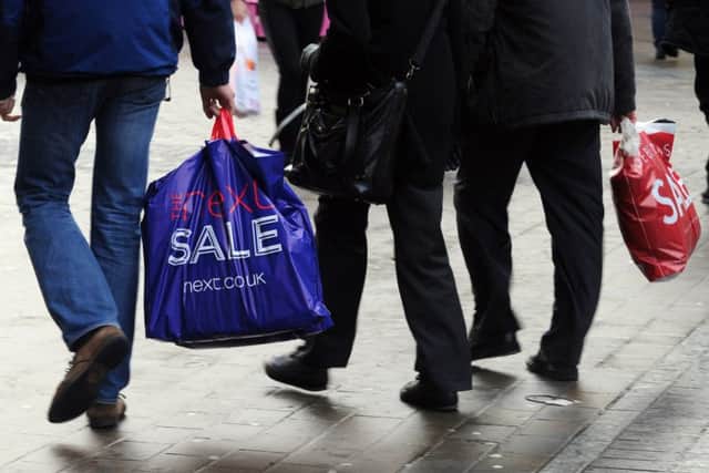 Sales shoppers in Briggate , Leeds on Boxing Day