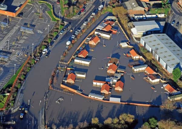 An aerial view of York, where more than 200 homes have been evacuated and a further 3,500 homes are still at risk. Picture: SWNS