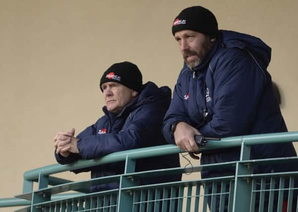 Doncaster Knights' Clive Griffiths, left, with Glen Kenworthy