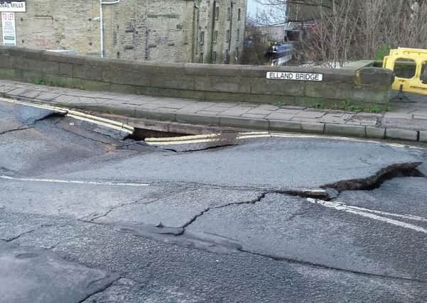 Elland Bridge closed due to partial collapse. Pic: Calderdale Council