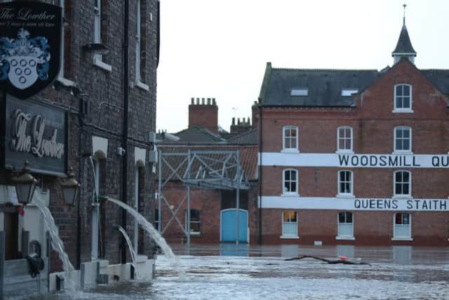 Weather picture of the floods around York as the water level begins to recede. PIC: Ross Parry