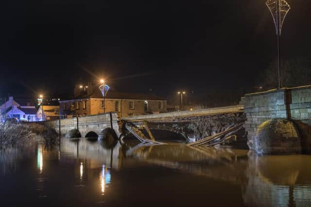 The picture of the collapsed Tadcaster Bridge, by Giles Rocholl